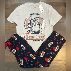 Miller High Life Short Sleeve Graphic Tee and Pajama Pants set